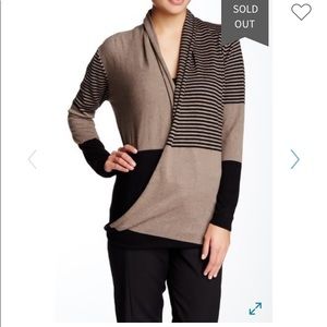 Max studio striped wrap front sweater